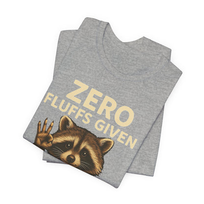 Zero Fluffs Given Raccoon Coffee Tee – Funny Shirt for Caffeine Lovers
