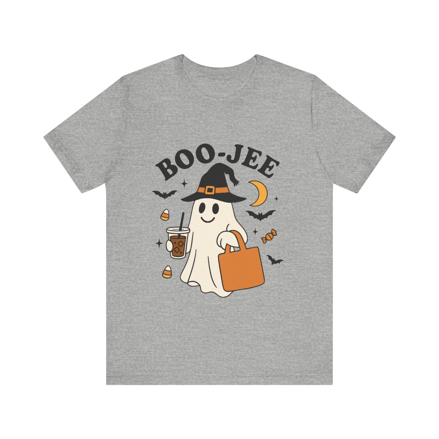 Boo-Jee Coffee Ghost Halloween T-Shirt – Funny Spooky Brew Tee for Coffee Lovers