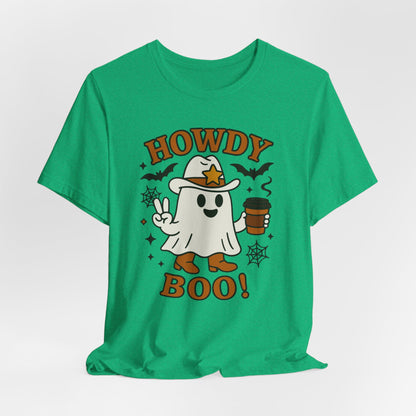 Howdy Boo Ghost Tee, Unisex Halloween T-Shirt, Funny Graphic Tee, Halloween Costume Shirt, Spooky Season Apparel