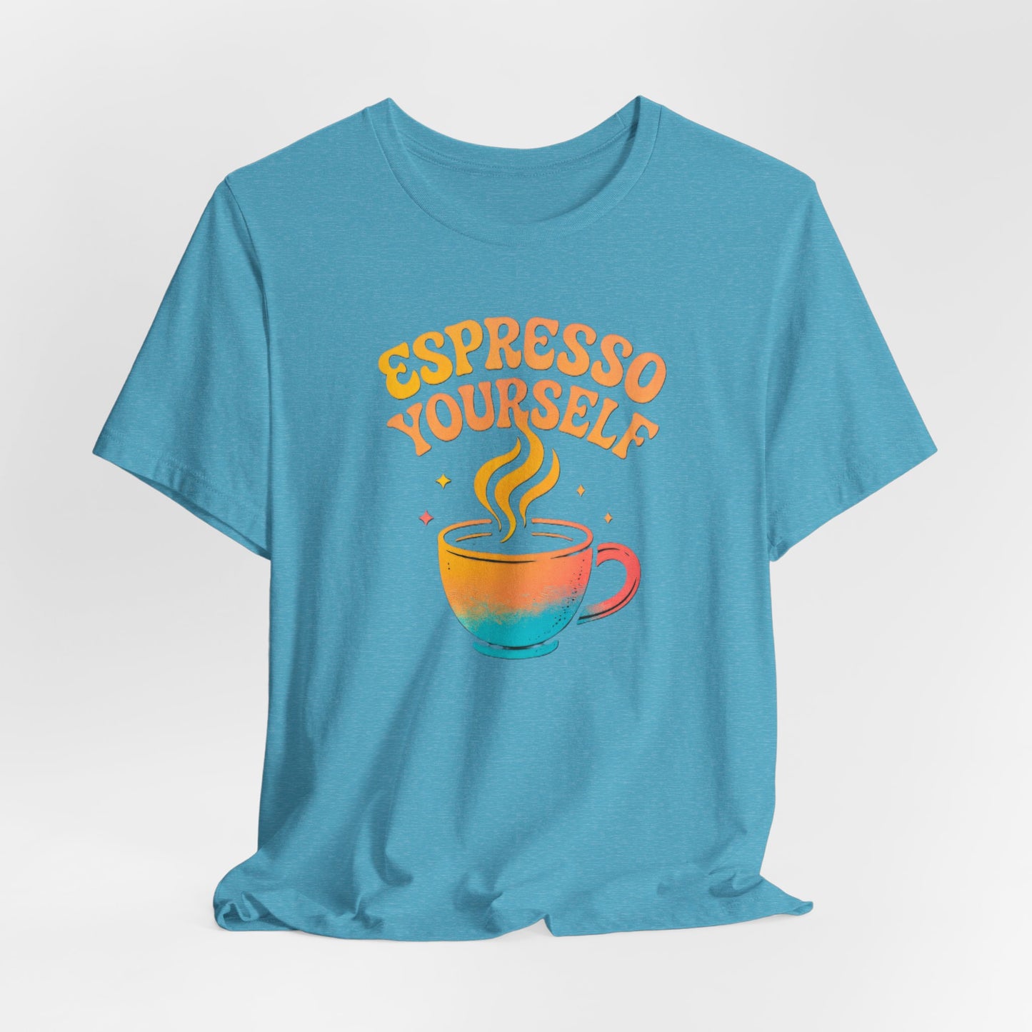 Espresso Yourself Unisex Tee | Coffee Lover Gift, Cute Graphic T-Shirt, Perfect for Baristas, Casual Wear, Fun Gift for Coffee Enthusiasts