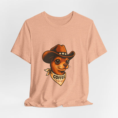 Cowboy Coffee Graphic Tee, Unisex T-Shirt, Funny Coffee Lover Gift, Casual Wear, Coffee Shop Merch