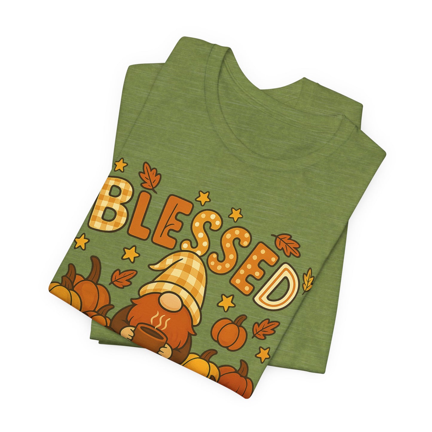Fall Gnome Blessed Tee, Autumn T-Shirt, Thanksgiving Wear, Seasonal Shirt, Cozy Fall Apparel Gift
