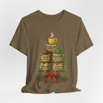 Coffee Lover's Tee, Unisex Short Sleeve T-Shirt, Christmas Gift, Coffee Themed Apparel, Cozy Vibes, Holiday Celebrations