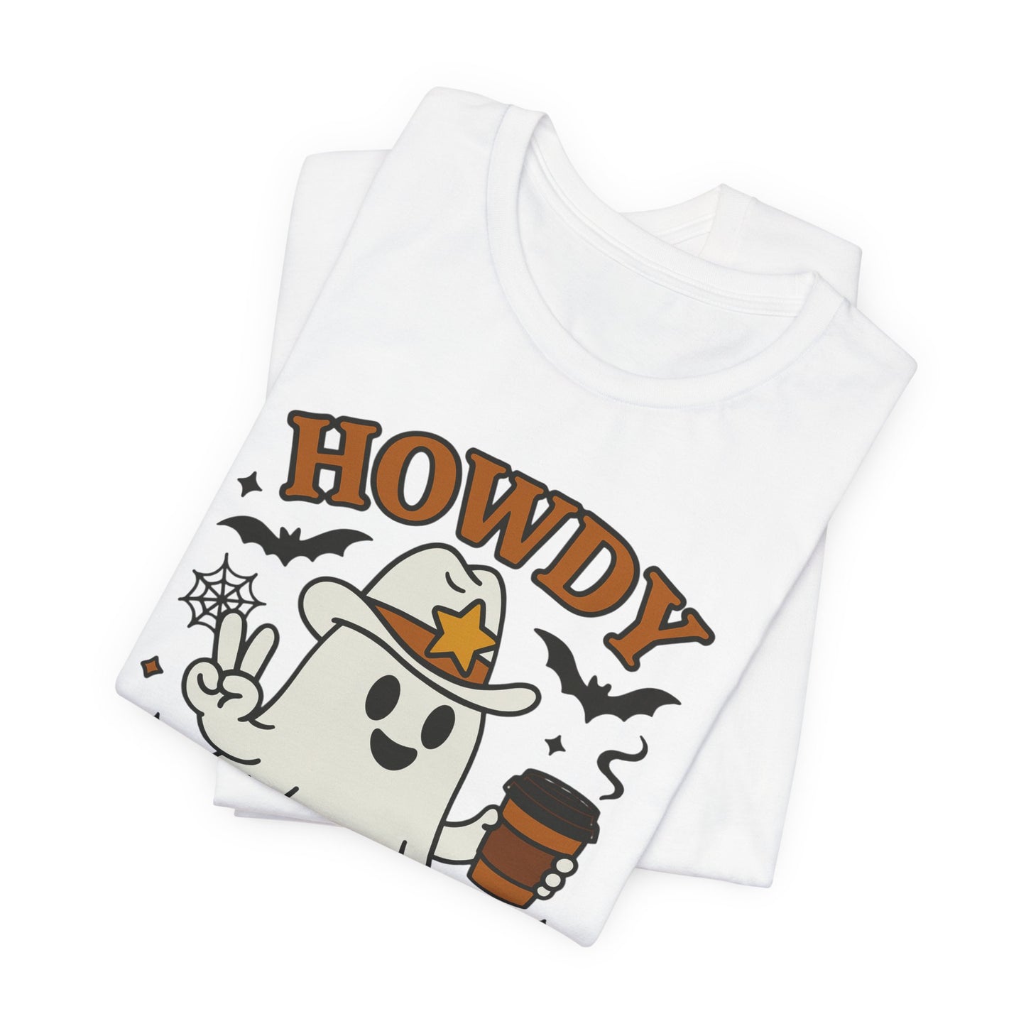 Howdy Boo Ghost Tee, Unisex Halloween T-Shirt, Funny Graphic Tee, Halloween Costume Shirt, Spooky Season Apparel