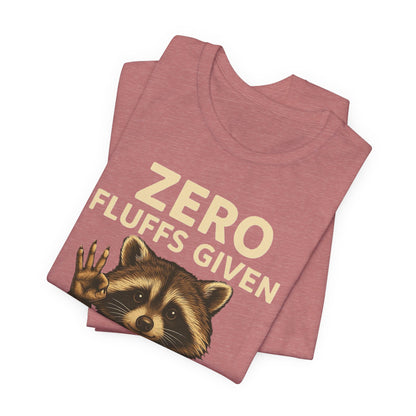 Zero Fluffs Given Raccoon Coffee Tee – Funny Shirt for Caffeine Lovers