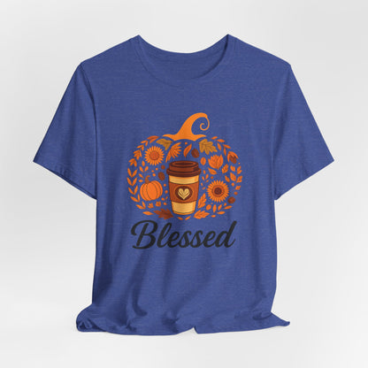 Blessed Pumpkin Fall T-Shirt - Cozy Autumn Style, Perfect Gift for Thanksgiving, Harvest Celebration, Casual Wear, Seasonal Fashion