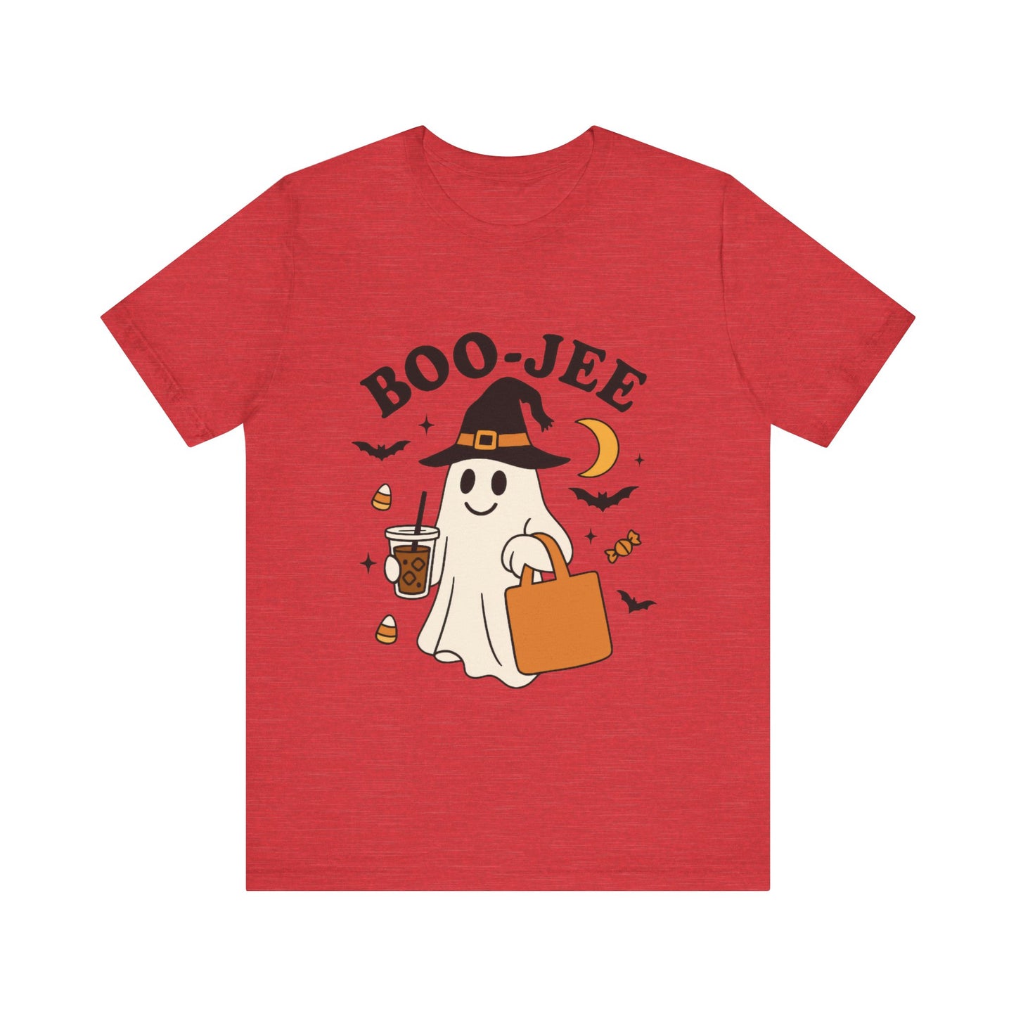 Boo-Jee Coffee Ghost Halloween T-Shirt – Funny Spooky Brew Tee for Coffee Lovers