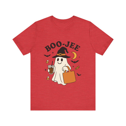Boo-Jee Coffee Ghost Halloween T-Shirt – Funny Spooky Brew Tee for Coffee Lovers
