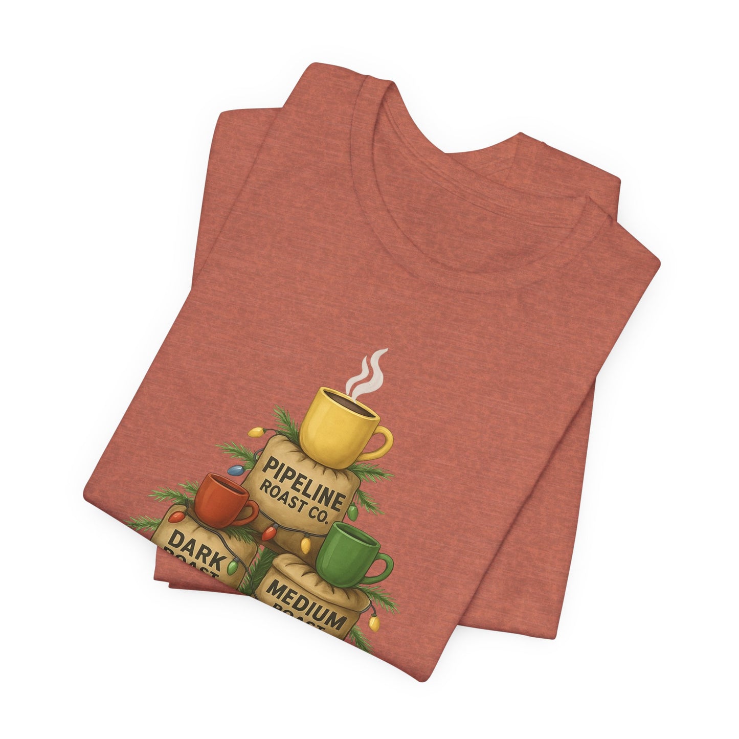 Coffee Lover's Tee, Unisex Short Sleeve T-Shirt, Christmas Gift, Coffee Themed Apparel, Cozy Vibes, Holiday Celebrations