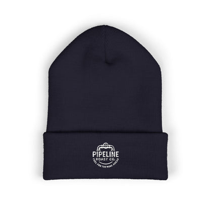 Pipeline Roast Co. Classic Cuffed Beanie – Warm Knit Hat with Embroidered Logo (Unisex)