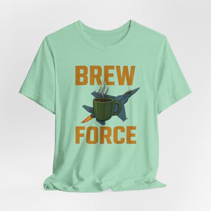 Brew Force Coffee Tee, Unisex Coffee Lover's T-Shirt, Gifts for Baristas, Father’s Day Gift, Coffee Enthusiast Apparel