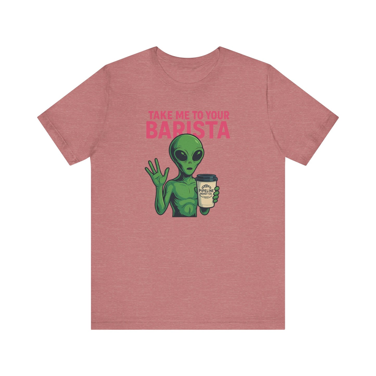 Alien Barista Tee, Funny Coffee Lover Shirt, Unisex Graphic Tee, Gift for Barista, Unique Casual Wear, Quirky Humor Top