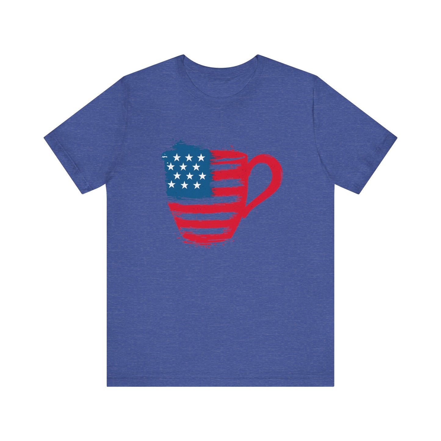 Patriotic Coffee Lover's Tee, Unisex Shirt, Independence Day Apparel, Gift for Barista, American Flag Tee, Casual Wear