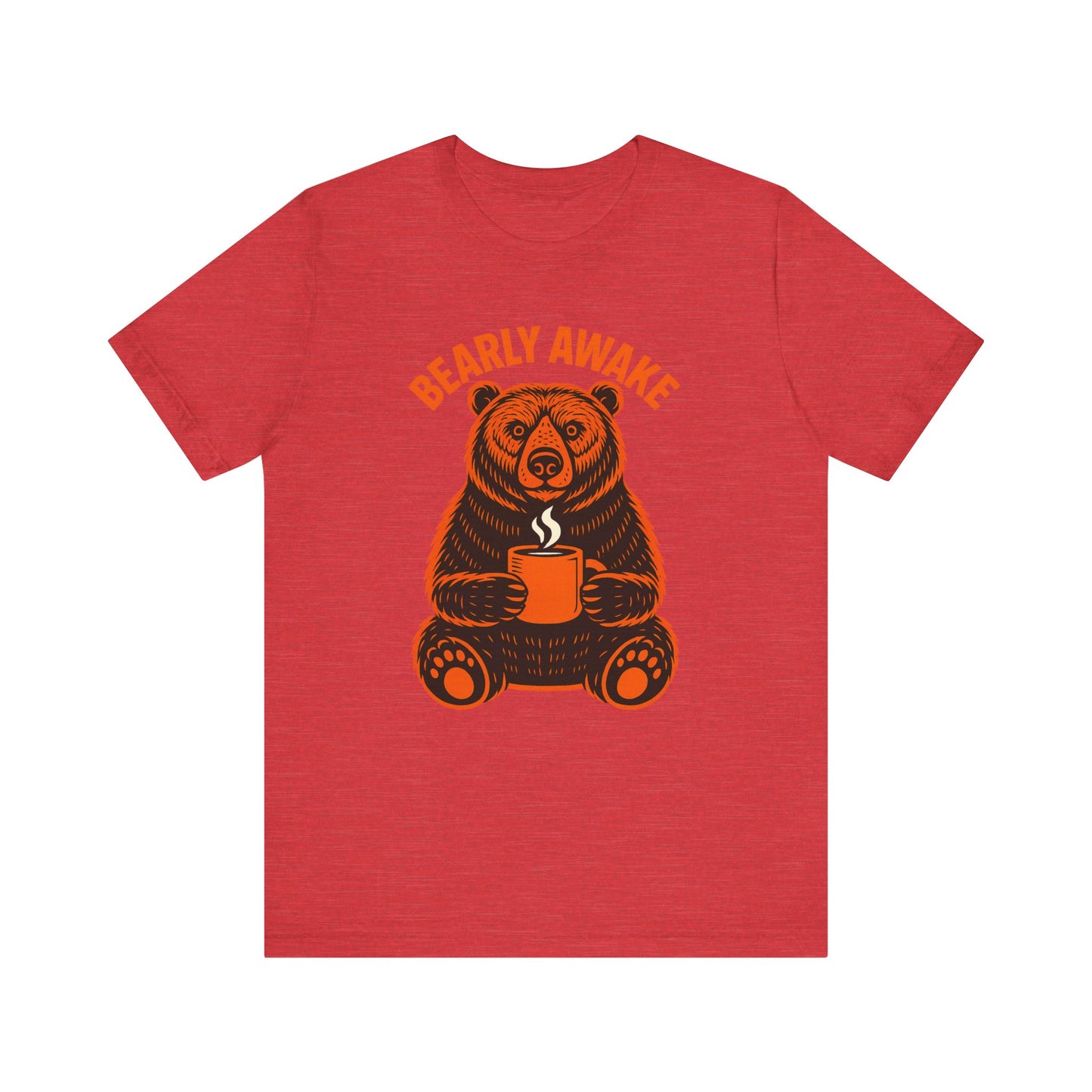 Coffee Lover Bear Tee, Cozy Casual T-Shirt, Perfect Gift for Coffee Enthusiasts, Daily Wear, Bearly Awake Design