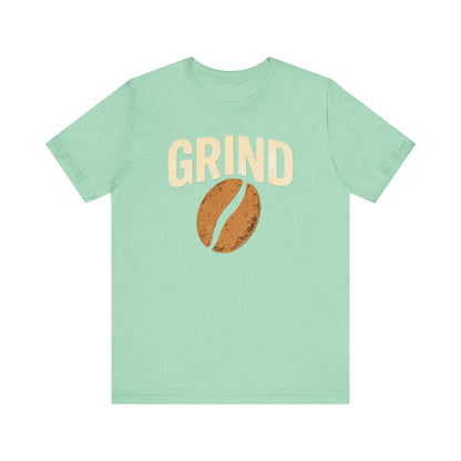 Coffee Lover's Grind Tee, Unisex Short Sleeve Shirt, Perfect Gift for Baristas, Casual Coffee Shop Style, Great for Birthdays, Coffee Days