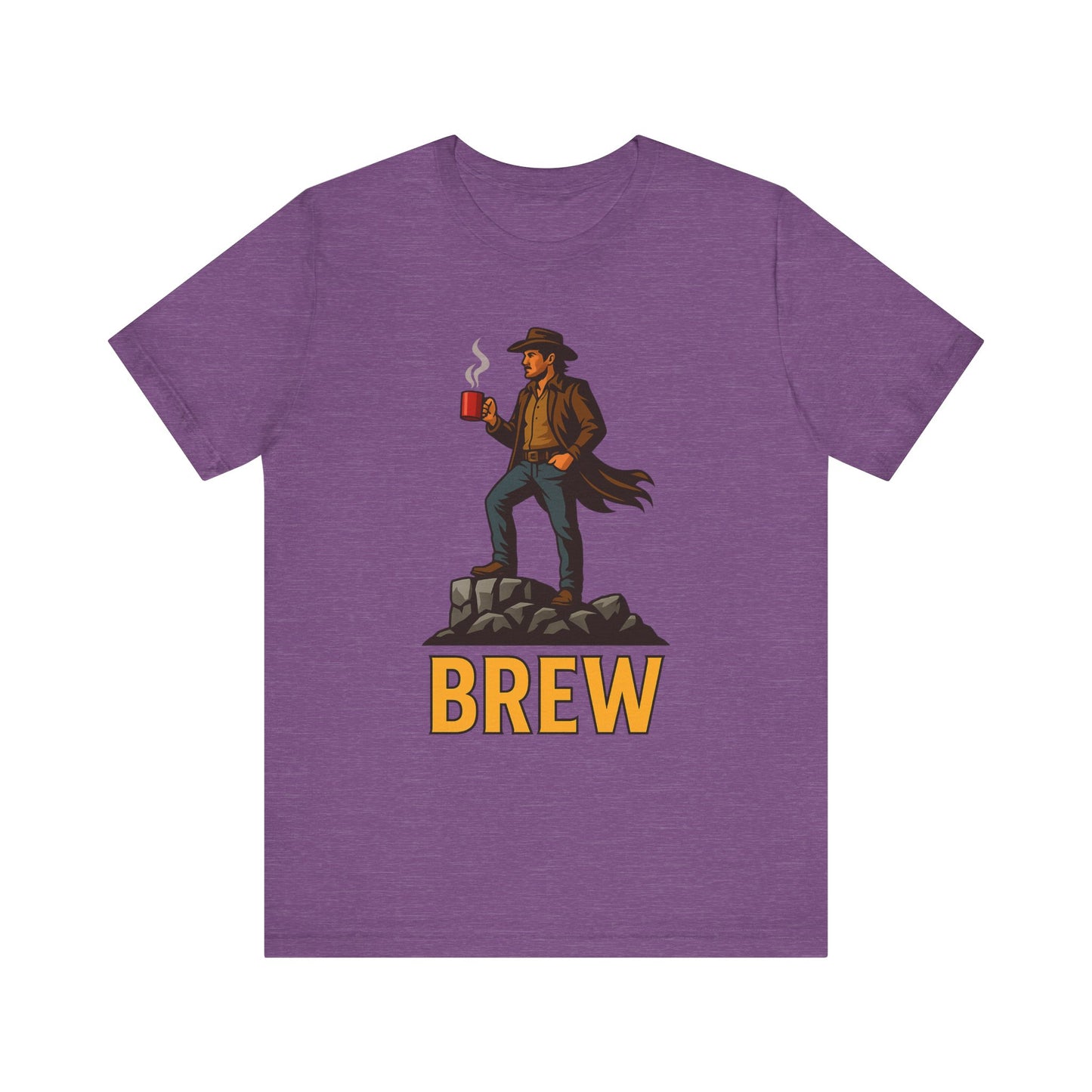 Brew Adventure Tee: Vintage Graphic Unisex Shirt, Coffee Lover Gift, Casual Wear, Hiking Apparel, Men's & Women's Fashion