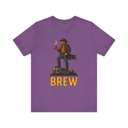 Brew Adventure Tee: Vintage Graphic Unisex Shirt, Coffee Lover Gift, Casual Wear, Hiking Apparel, Men's & Women's Fashion