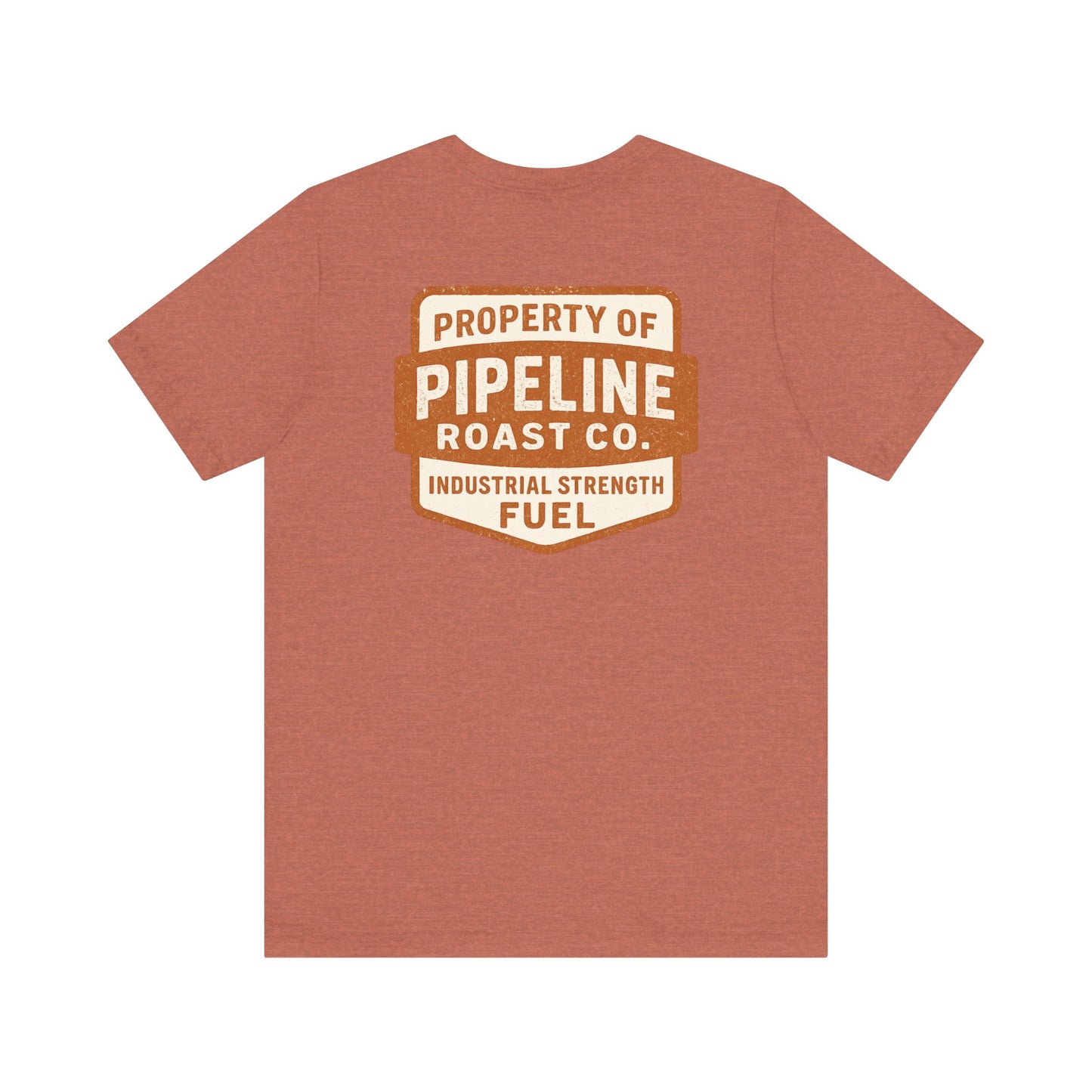 Rusty Vintage Pipeline Roast Co. Industrial Seal Tee – Rugged Workwear Style Coffee Shirt