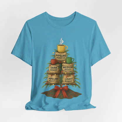 Coffee Lover's Tee, Unisex Short Sleeve T-Shirt, Christmas Gift, Coffee Themed Apparel, Cozy Vibes, Holiday Celebrations