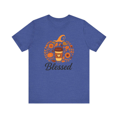 Blessed Pumpkin Fall T-Shirt - Cozy Autumn Style, Perfect Gift for Thanksgiving, Harvest Celebration, Casual Wear, Seasonal Fashion
