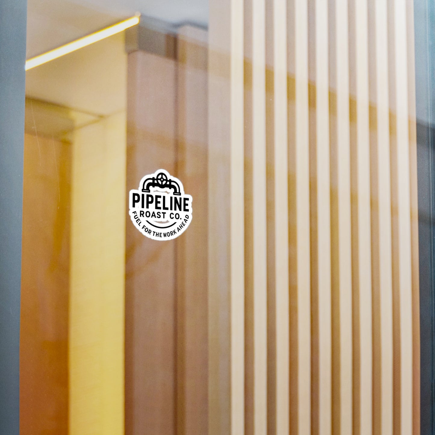 Pipeline Roast Co. Logo Vinyl Sticker – Kiss-Cut Coffee Decal for Hard Hats, Laptops, Water Bottles & Gear
