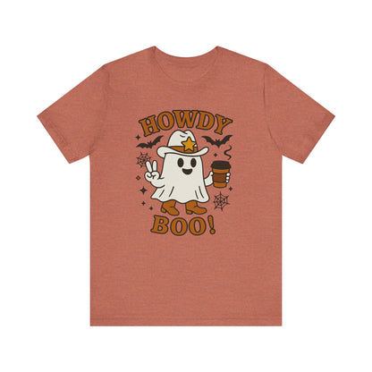 Howdy Boo Ghost Tee, Unisex Halloween T-Shirt, Funny Graphic Tee, Halloween Costume Shirt, Spooky Season Apparel
