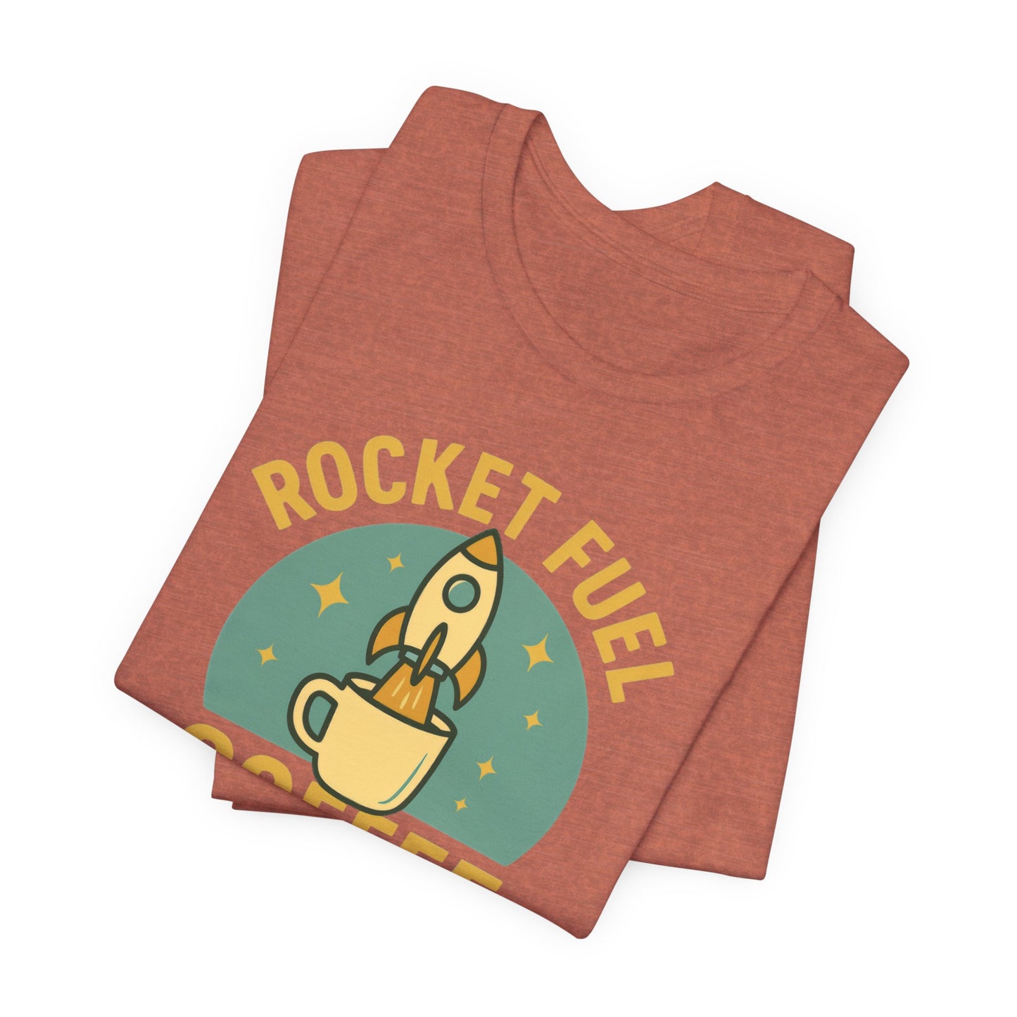 Coffee Lover's Unisex Tee, Rocket Fuel Coffee Shirt, Morning Boost Tee, Barista Gift, Casual Coffee Shirt