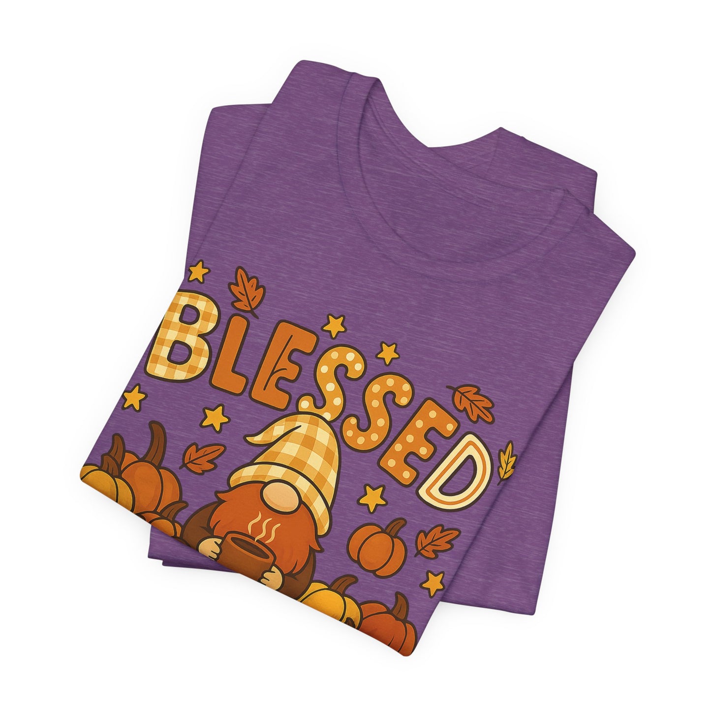 Fall Gnome Blessed Tee, Autumn T-Shirt, Thanksgiving Wear, Seasonal Shirt, Cozy Fall Apparel Gift