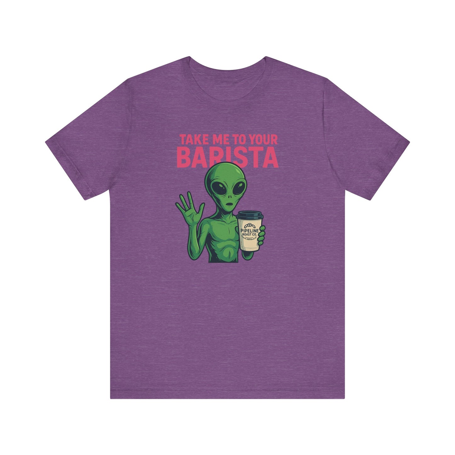 Alien Barista Tee, Funny Coffee Lover Shirt, Unisex Graphic Tee, Gift for Barista, Unique Casual Wear, Quirky Humor Top