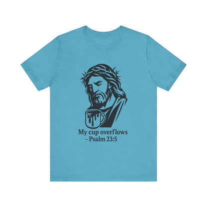 Faith Bible Verse Graphic Tee – Inspirational Psalm 23:5 Shirt, Crown of Thorns Design