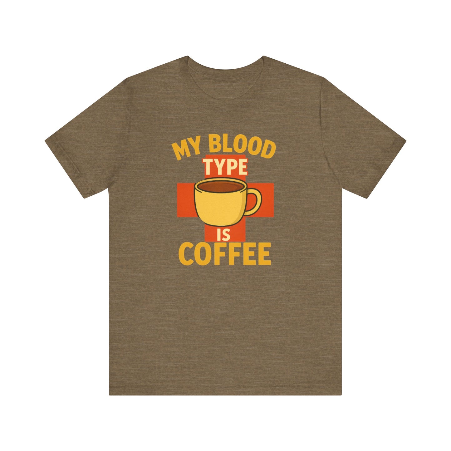 Coffee Lover's T-Shirt - My Blood Type is Coffee - Gift for Baristas, Coffee Enthusiasts, Tea Lovers, Casual Wear
