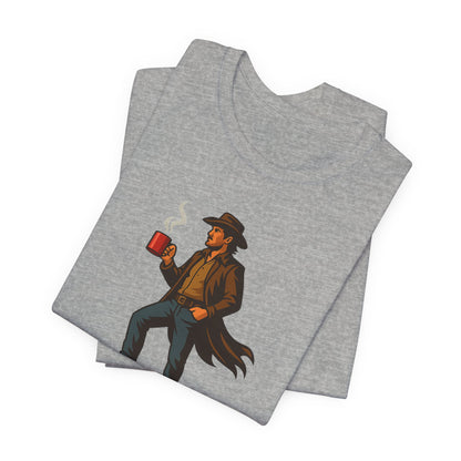 Brew Adventure Tee: Vintage Graphic Unisex Shirt, Coffee Lover Gift, Casual Wear, Hiking Apparel, Men's & Women's Fashion