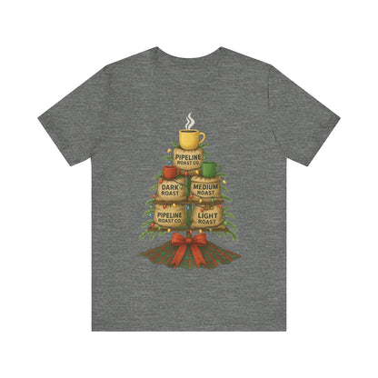 Coffee Lover's Tee, Unisex Short Sleeve T-Shirt, Christmas Gift, Coffee Themed Apparel, Cozy Vibes, Holiday Celebrations
