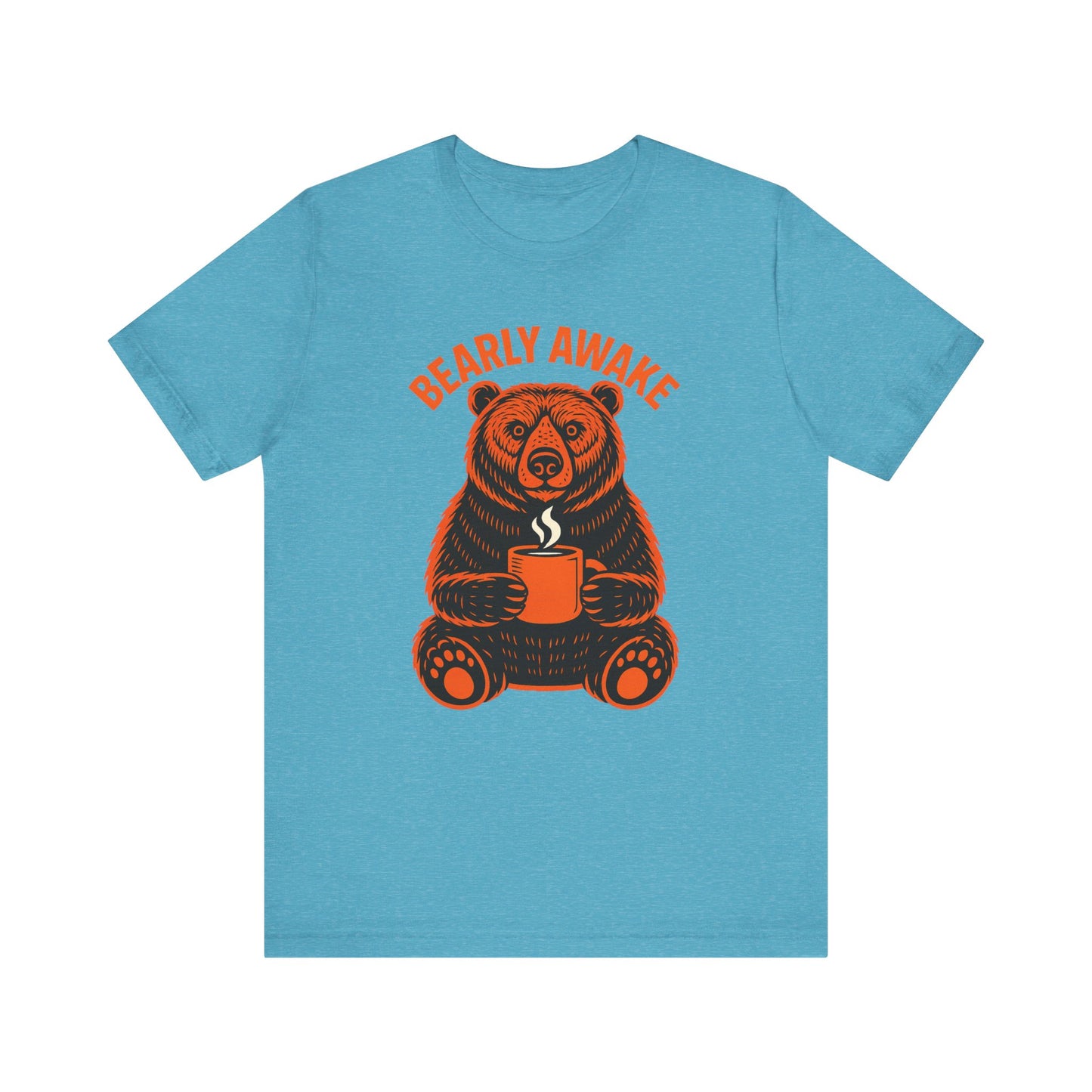 Coffee Lover Bear Tee, Cozy Casual T-Shirt, Perfect Gift for Coffee Enthusiasts, Daily Wear, Bearly Awake Design