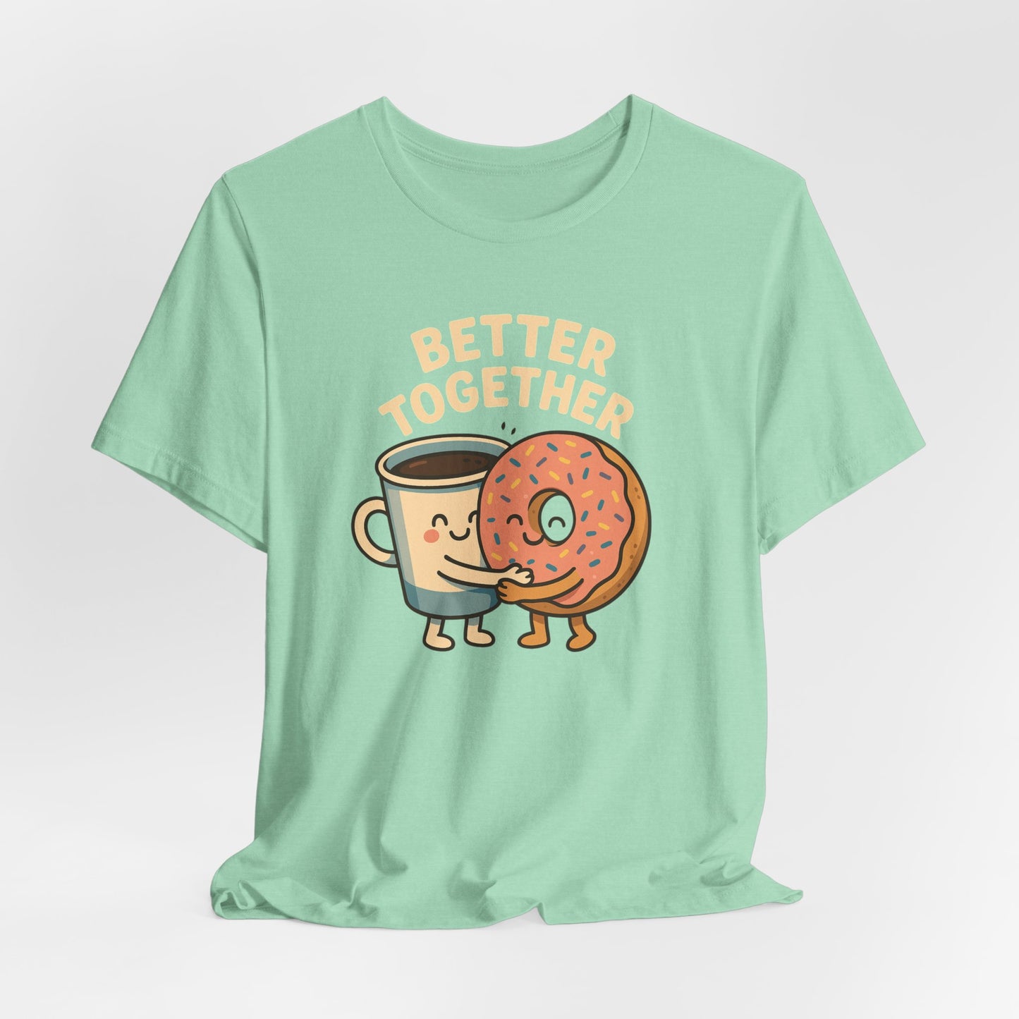 Cute Coffee and Donut Tee, Unisex Jersey Short Sleeve Tee, Funny Food Lover Shirt, Gift for Coffee Lovers, Cute Breakfast Apparel, [...]