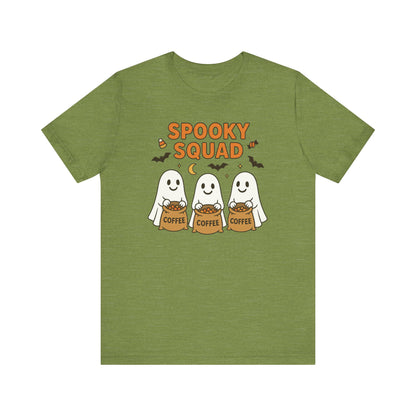 Spooky Squad Coffee Ghosts Tee – Halloween Shirt for Coffee Lovers