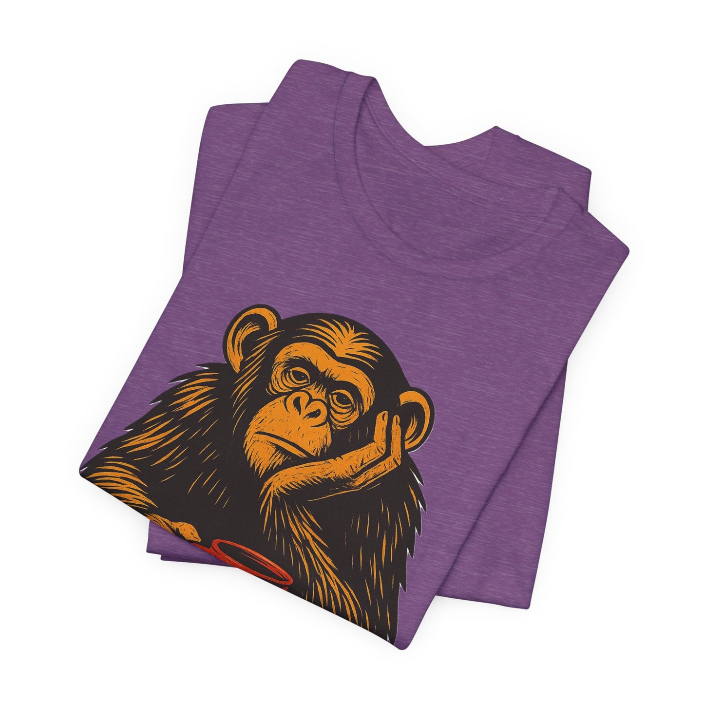 Charming Chimpanzee Coffee Tee, Relaxed Vibes, Gift for Animal Lovers, Everyday Comfort, Perfect for Coffee Lovers
