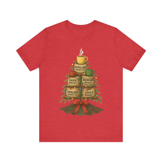 Coffee Lover's Tee, Unisex Short Sleeve T-Shirt, Christmas Gift, Coffee Themed Apparel, Cozy Vibes, Holiday Celebrations