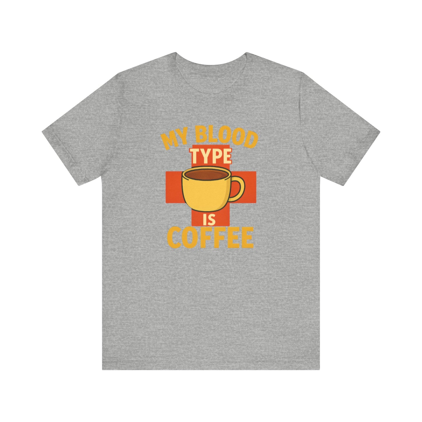 Coffee Lover's T-Shirt - My Blood Type is Coffee - Gift for Baristas, Coffee Enthusiasts, Tea Lovers, Casual Wear