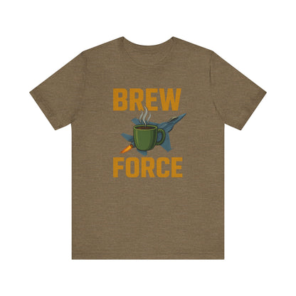 Brew Force Coffee Tee, Unisex Coffee Lover's T-Shirt, Gifts for Baristas, Father’s Day Gift, Coffee Enthusiast Apparel