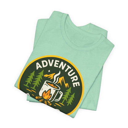 Adventure Roasted Tee - Unisex Short Sleeve Shirt, Outdoor Apparel, Camping Gift, Coffee Lover T-Shirt, Fun Adventure Wear