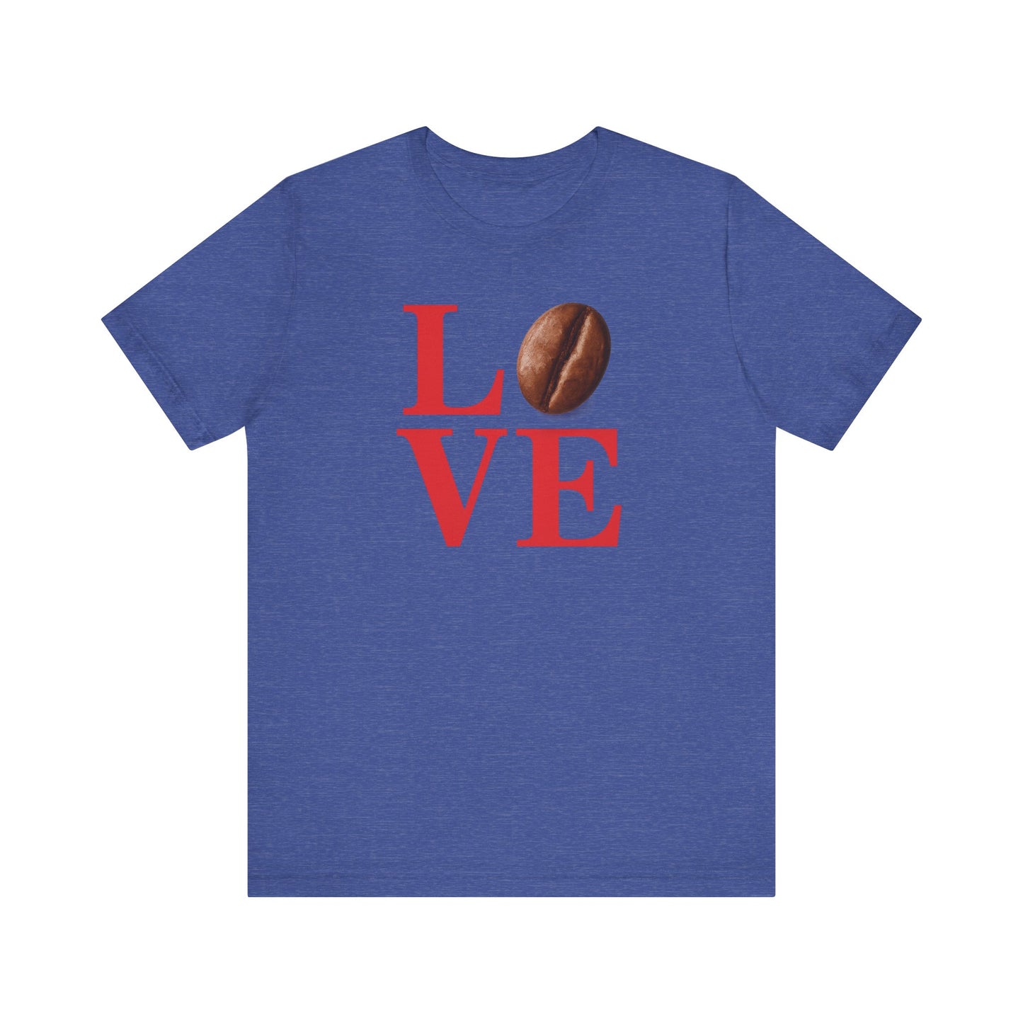 Pipeline Roast Co. LOVE Coffee Bean T-Shirt – Unisex Jersey Short Sleeve Tee for Coffee Lovers