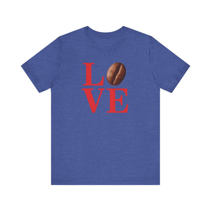 Pipeline Roast Co. LOVE Coffee Bean T-Shirt – Unisex Jersey Short Sleeve Tee for Coffee Lovers