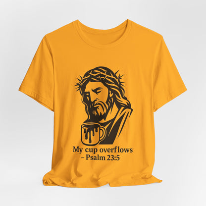 Faith Bible Verse Graphic Tee – Inspirational Psalm 23:5 Shirt, Crown of Thorns Design