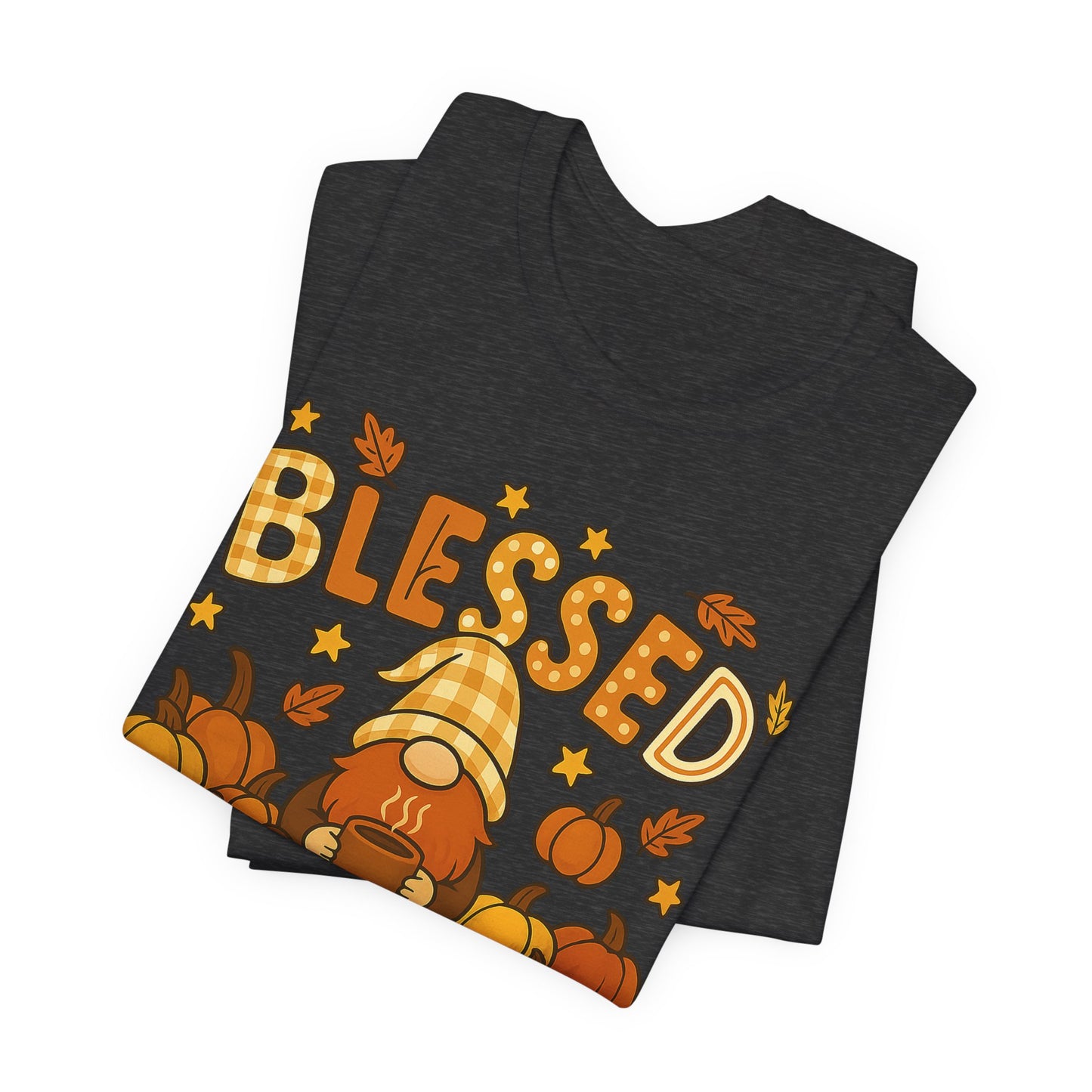 Fall Gnome Blessed Tee, Autumn T-Shirt, Thanksgiving Wear, Seasonal Shirt, Cozy Fall Apparel Gift
