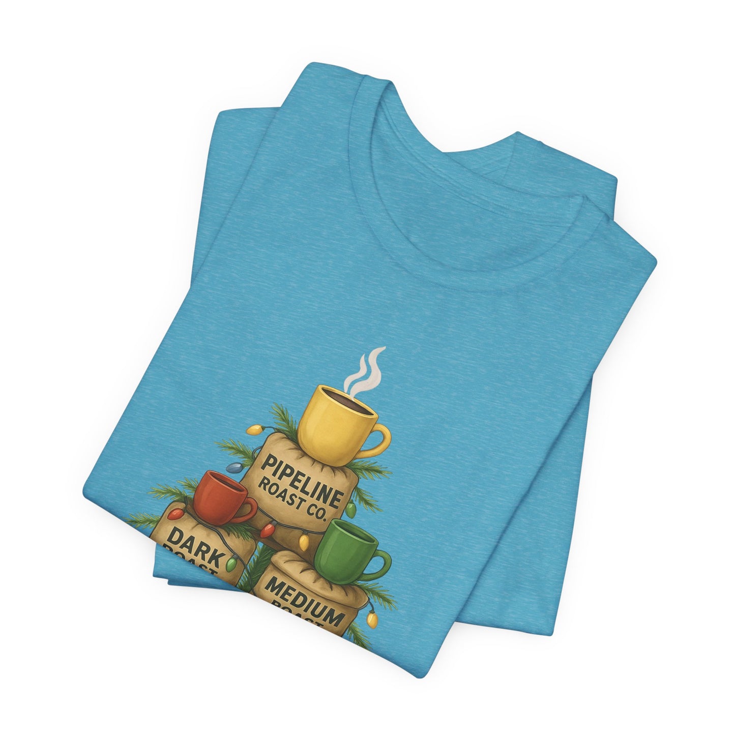 Coffee Lover's Tee, Unisex Short Sleeve T-Shirt, Christmas Gift, Coffee Themed Apparel, Cozy Vibes, Holiday Celebrations