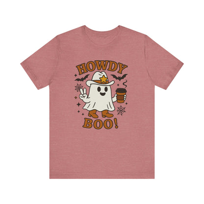 Howdy Boo Ghost Tee, Unisex Halloween T-Shirt, Funny Graphic Tee, Halloween Costume Shirt, Spooky Season Apparel