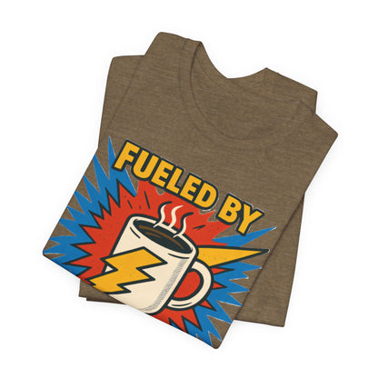 Caffeine Power Tee - Unisex Jersey Short Sleeve T-Shirt, Coffee Lover Gift, Casual Wear, Funny Quote Shirt, Birthday or Holiday Apparel