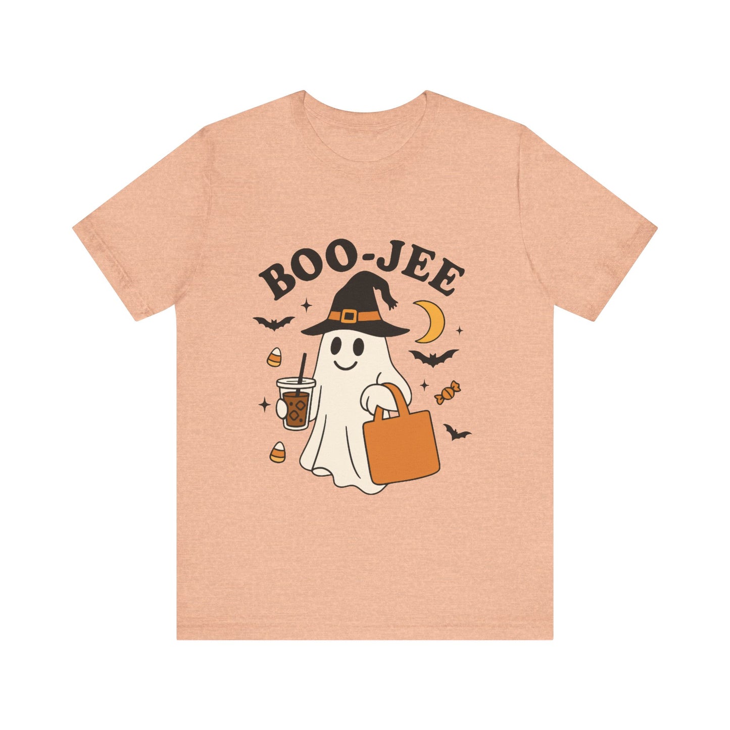 Boo-Jee Coffee Ghost Halloween T-Shirt – Funny Spooky Brew Tee for Coffee Lovers