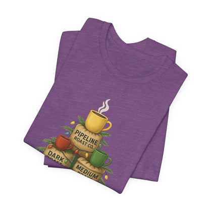 Coffee Lover's Tee, Unisex Short Sleeve T-Shirt, Christmas Gift, Coffee Themed Apparel, Cozy Vibes, Holiday Celebrations